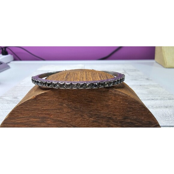 Set of 2 Sorrelli Rhinestone Cuff Bracelets Brass/Pink, Silver/Clear - Picture 3 of 5